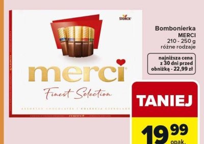 Bombonierka MERCI 210 - 250 g różne rodzaje promocja w Carrefour Express