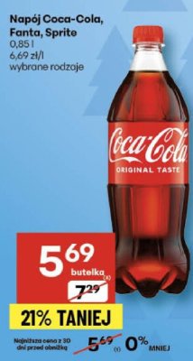 Napój Coca-Cola, Fanta, Sprite 0.85l promocja w Delikatesy Centrum