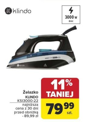 Żelazko KSI3001 Klindo promocja w Carrefour