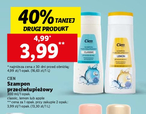 Szampon przeciwłupieżowy cytrynowy Cien promocja
