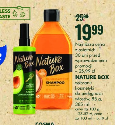 Odżywka avocado oil Nature box promocja