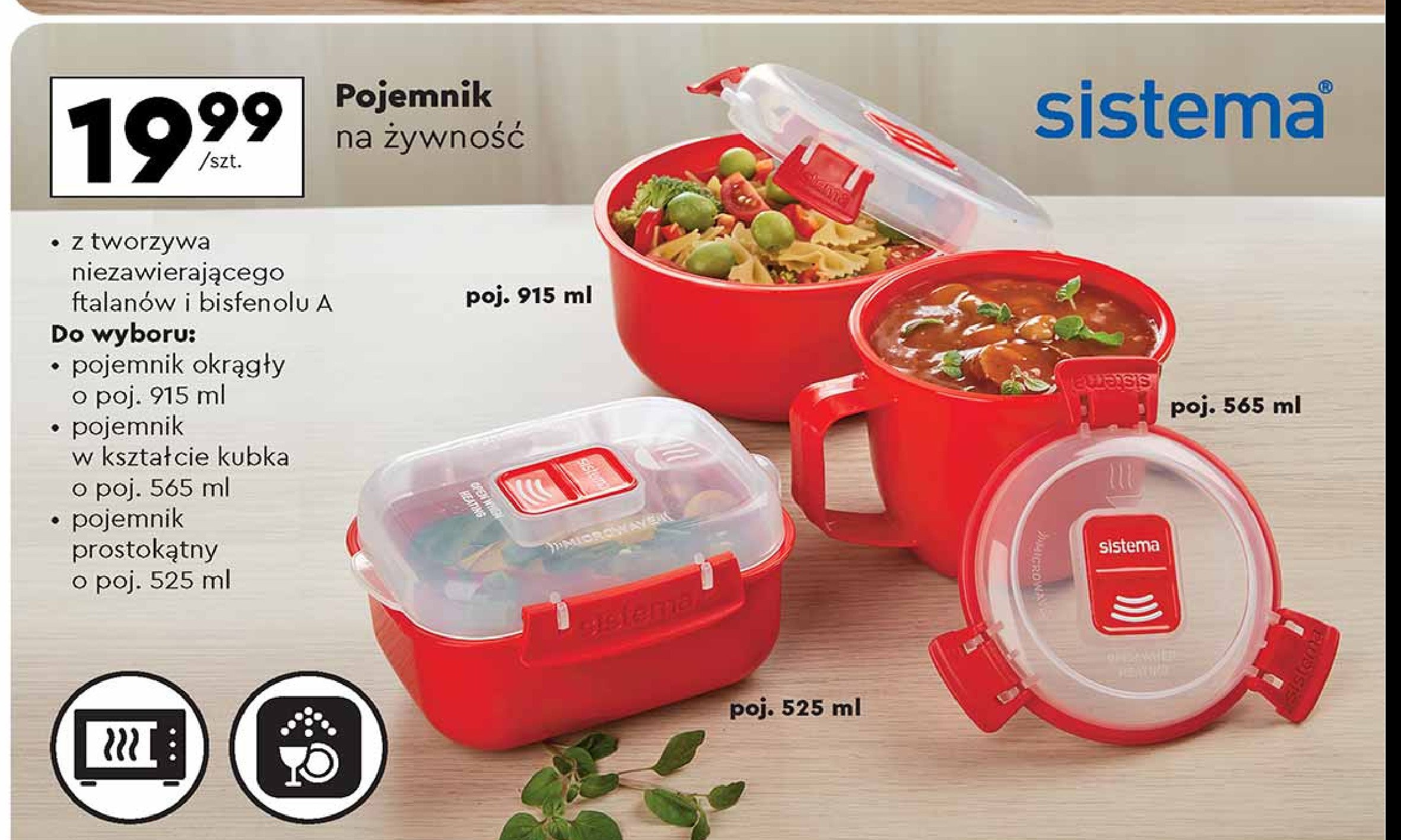 Pojemnik okrągły 915 ml Sistema promocja