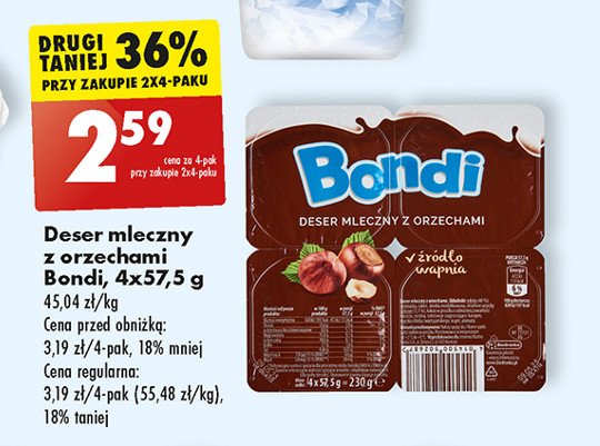 Deser mleczny z orzechami Bondi promocja