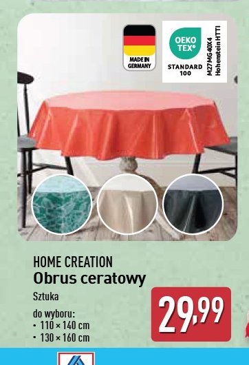 Obrus ceratowy 110 x 140 cm Home creation promocja