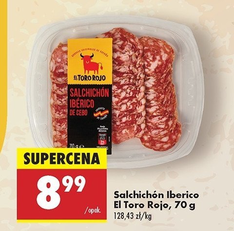 Kiełbasa salchichon iberico El toro rojo promocja w Biedronka