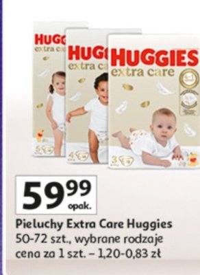 Pieluchy Extra Care Huggies promocja w Auchan