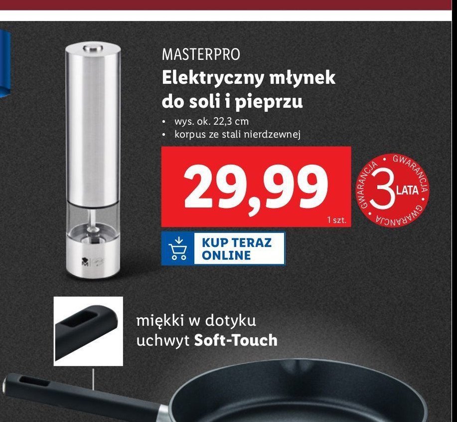 Młynek elektryczny do soli i pieprzu Master pro promocja