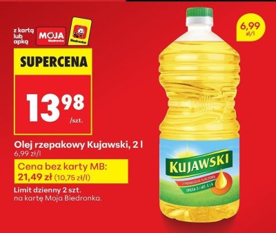 Olej rzepakowy 2l promocja w Biedronka