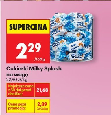 Cukierki Milky Splash na wagę promocja w Biedronka