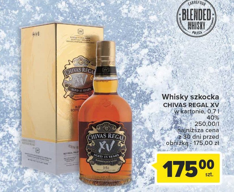 Whisky karton Chivas regal xv promocja