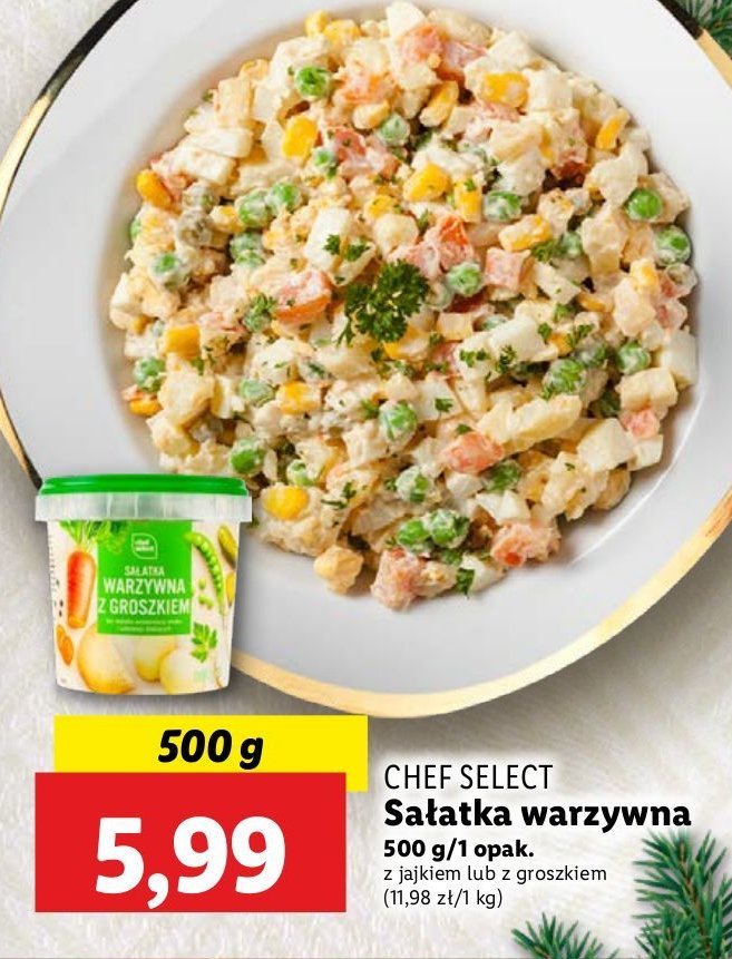 Sałatka warzywna z groszkiem Chef select promocja w Lidl