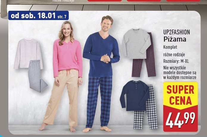 Piżama męska m-xl Up2fashion promocja w Aldi