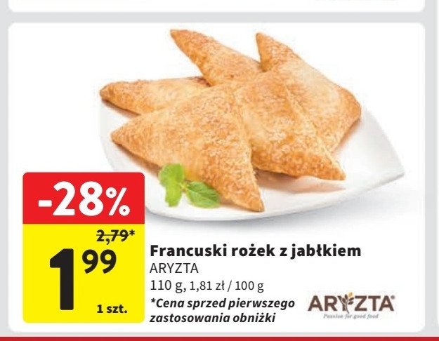 Rożek francuski z jabłkiem Aryzta promocja