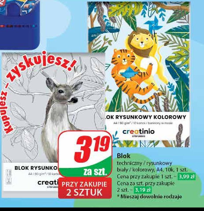 Blok techniczny a4 kolorowy Creatinio promocja