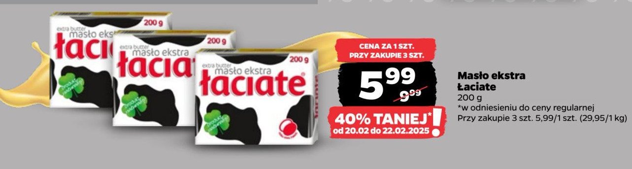 Masło Łaciate Ekstra promocja w Netto