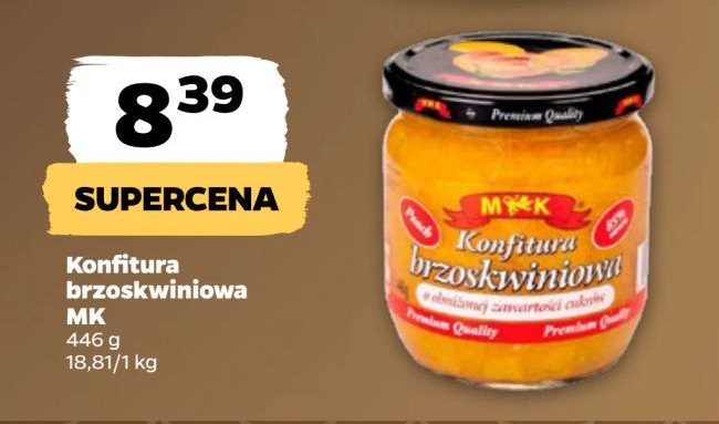 Konfitura brzoskwiniowa M&k promocja