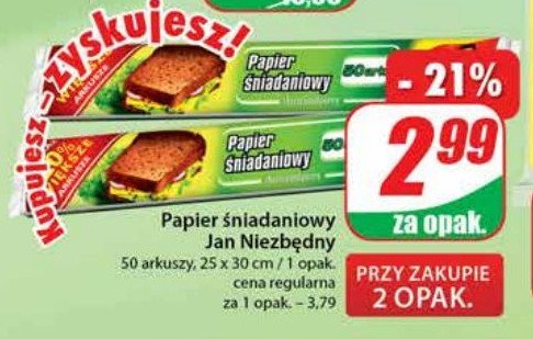 Papier śniadaniowy Jan niezbędny promocja