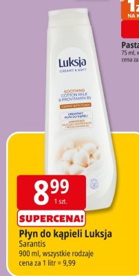 Płyn do kąpieli Luksja Sarantis Soothing Cotton Milk & Provitamin B5 promocja w Leclerc