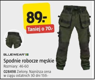 Spodnie robocze męskie BLUEWEAR promocja w Jula