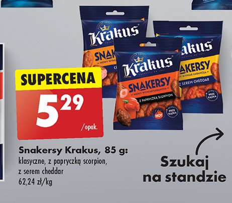 Snakersy z serem cheddar Krakus animex promocja