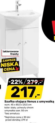 Szafka stojąca Venus z umywalką lakierowane fronty promocja w Bricomarche