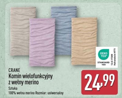 Komin wielofunkcyjny z wełny merino promocja w Aldi