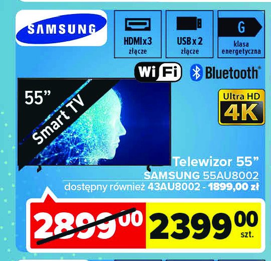 Telewizor 43" ue43au8002 Samsung promocja