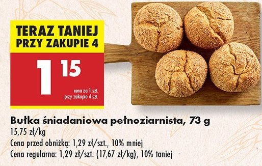 Bułka śniadaniowa pełnoziarnista promocja w Kaufland