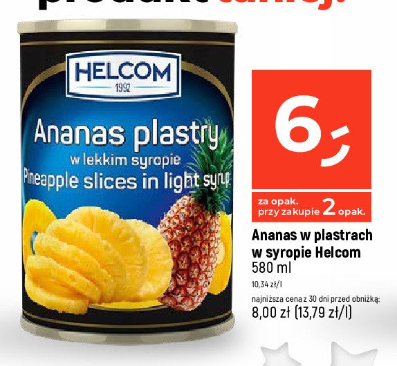 Ananas plastry Helcom promocja