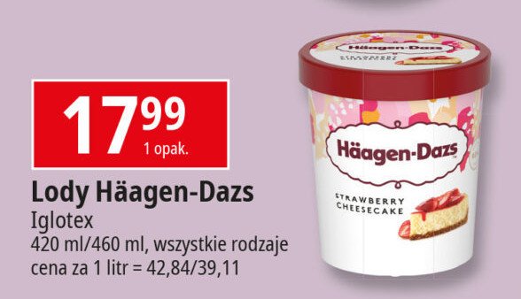 Lody strawberry cheesecake Haagen-dazs promocja w Leclerc