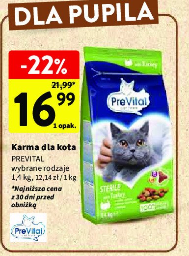 Karma dla kota sterile Prevital naturel promocja