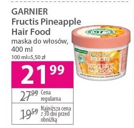 Maska do włosów pineapple Garnier fructis hair food promocja