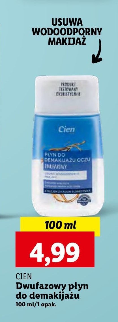 Płyn do demakijażu oczu dwufazowy Cien promocja