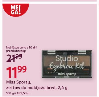 Zestaw do makijażu brwi MISS SPORTY STUDIO EYEBROW KIT promocja w Rossmann