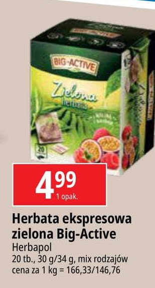 Herbata z maliną i marakują Big-active promocja