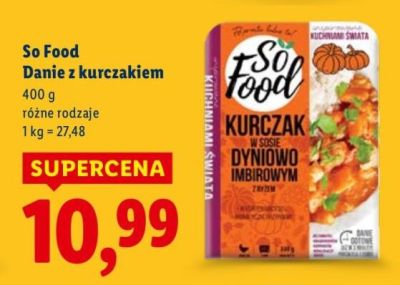 Danie z kurczakiem So Food promocja w Lidl