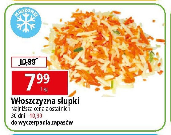 Włoszczyzna słupki promocja w Leclerc