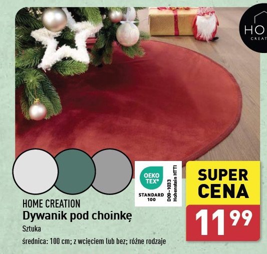 Dywanik pod choinkę 100 cm Home creation promocja w Aldi