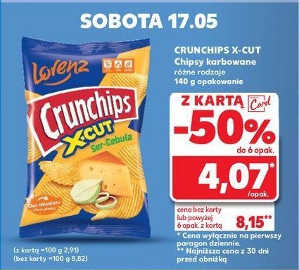 Chipsy ser-cebula Crunchips x-cut Crunchips lorenz promocja