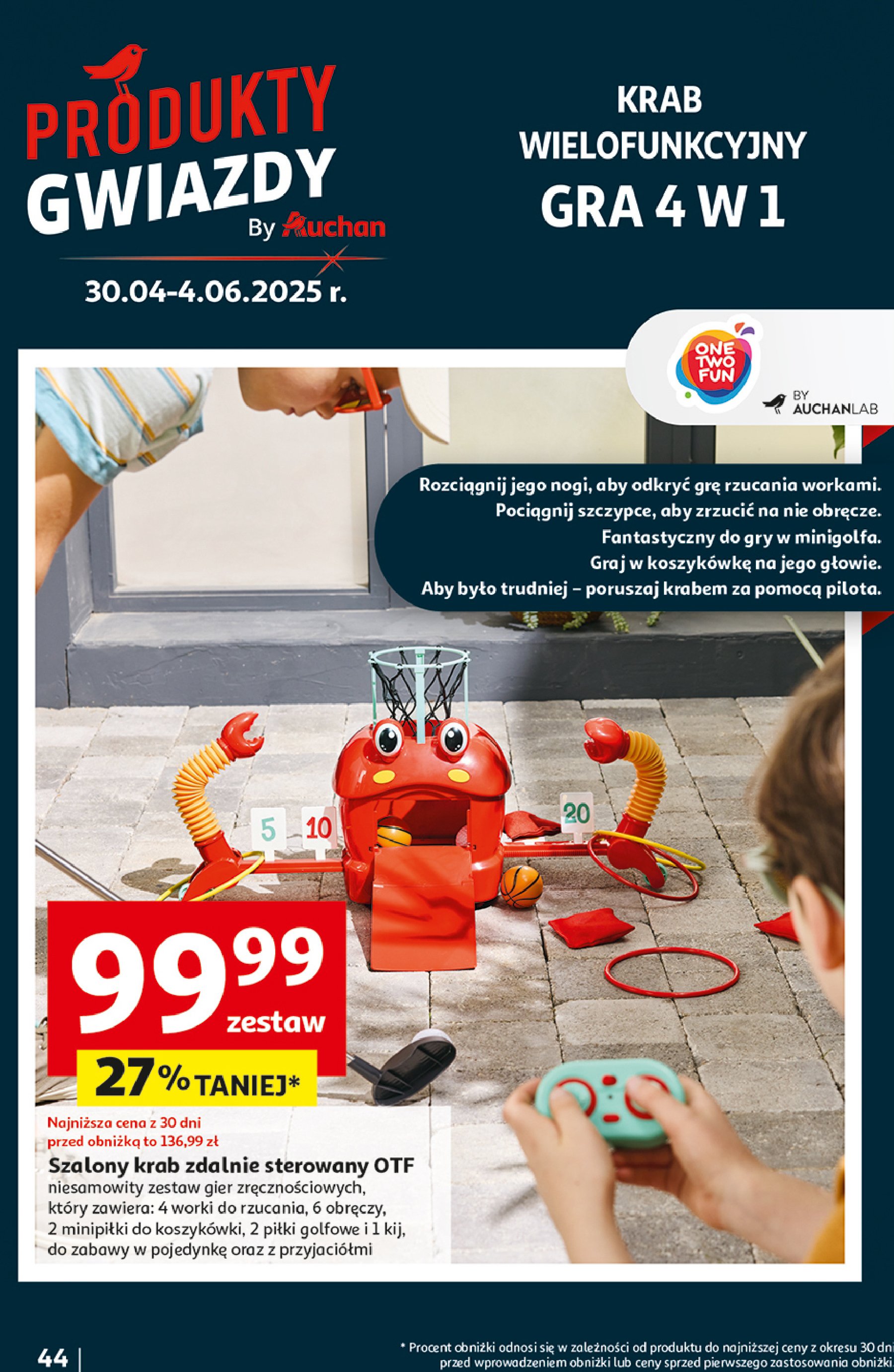 Szalony krab One two fun promocja w Auchan