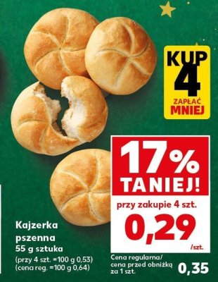 Kajzerka pszenna 55 g promocja w Kaufland
