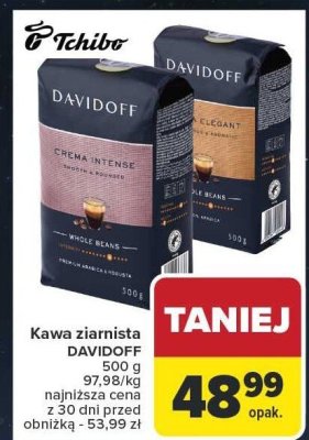 Kawa ziarnista DAVIDOFF Crema Intense promocja w Carrefour