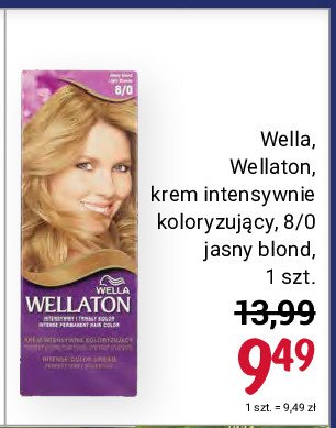Krem koloryzujący jasny blond 8/0 Wellaton promocja