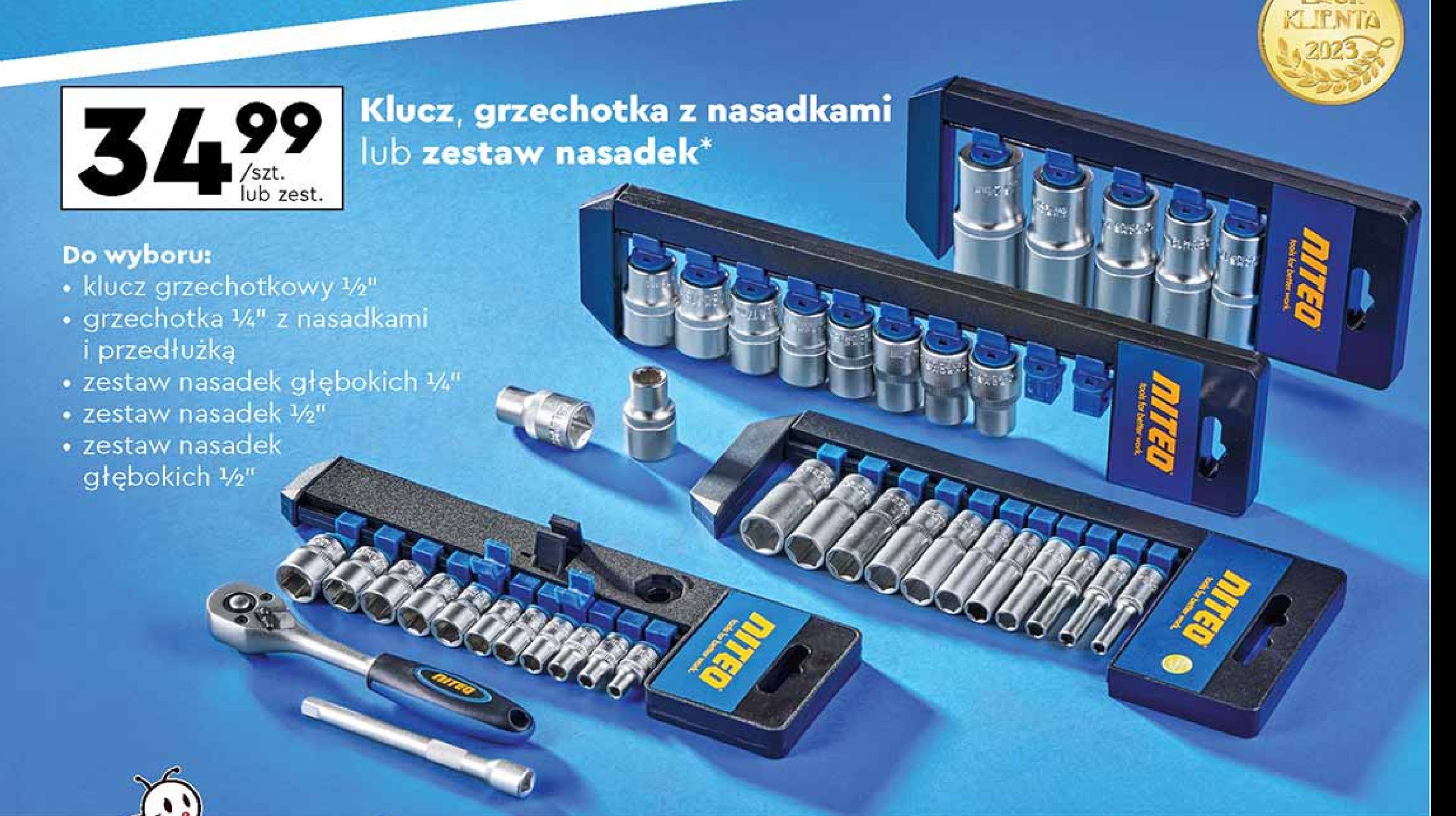 Grzechotki z przegubem 1/4" + 3/8" Niteo tools promocja