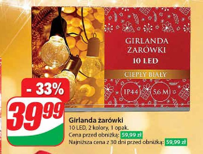 Girlanda 10 żarówek promocja w Dino