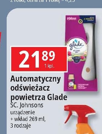 Odświeżacz powietrza + wkład czarne jagody Glade by brise automatic spray promocja w Leclerc