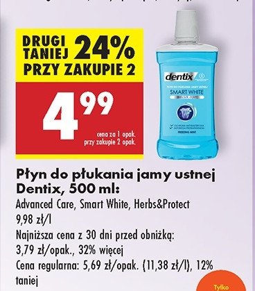 Płyn do płukania ust advanced care Dentix promocja w Biedronka