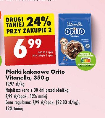 Musli crunchy z dodatkiem wiórków kokosowych Vitanella promocja w Biedronka