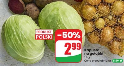 Kapusta na gołąbki promocja w Dino