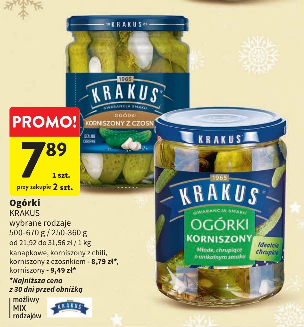 Ogórki kiszone kanapkowe Krakus maspex promocja